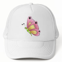 Country Cherries · Pink Butterfly Trucker Hat