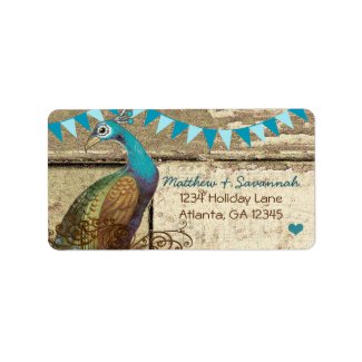 Country Chic Aqua Bunting Vintage Peacock