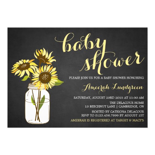 Country Chic Sunflowers Baby Shower Invitation