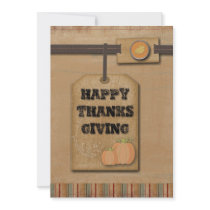 Country Chic Thanksgiving Dinner Invitation