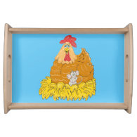 Country Chicken and Mouse Serving Tray