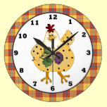 Country Chicken apron wall clock wall clocks
