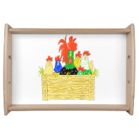 Country Chicken Clan Serving Tray