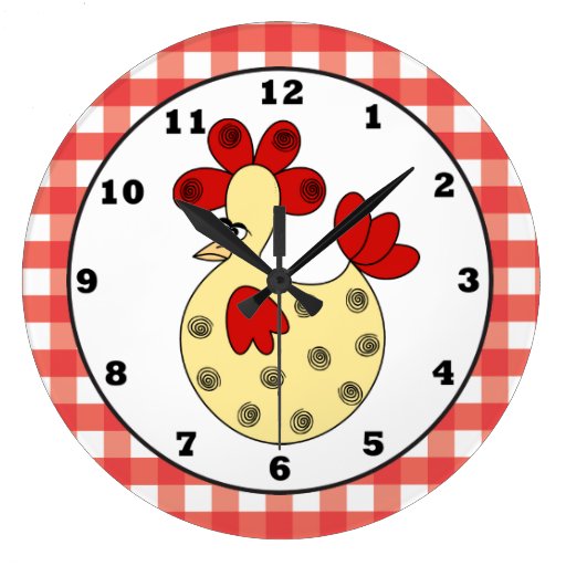 Country Chicken kitchen wall clock Zazzle