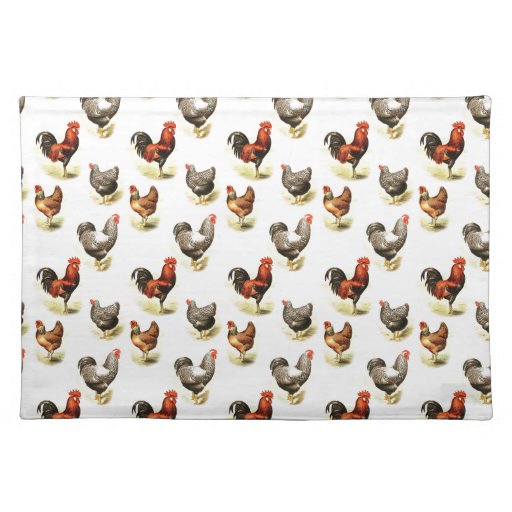 Country Chicken Pattern Cloth Placemat Zazzle