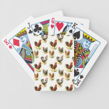 Country Chicken Pattern Poker Cards
