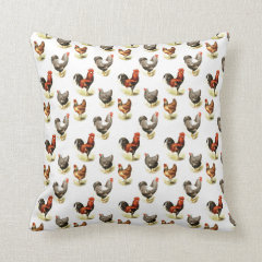 Country Chicken Pattern Throw Pillows