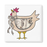 Country Chicken with sheet music pattern magnets