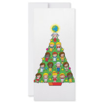 Country Children Christmas Tree Custom Rack Cards