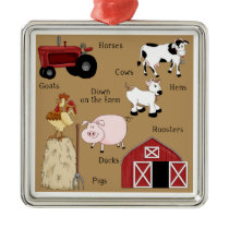 Country Christmas Farm Animals Christmas Tree Ornaments