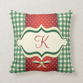 Country Christmas Monogrammed Pillow