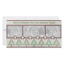 Country Christmas Plaid Trees Stars Photo Card