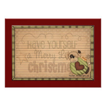 Country Christmas Recipe Cards Custom Announcement