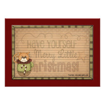 Country Christmas Recipe Cards Custom Announcement