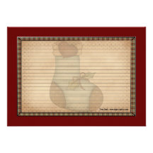 Country Christmas Recipe Cards Custom Invitations