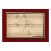 Country Christmas Recipe Cards Custom Invite