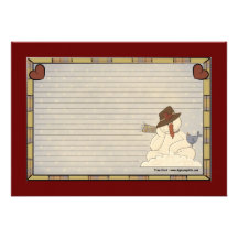 Country Christmas Recipe Cards Invitation