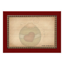 Country Christmas Recipe Cards Invitation