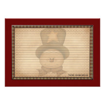 Country Christmas Recipe Cards Personalized Announcement