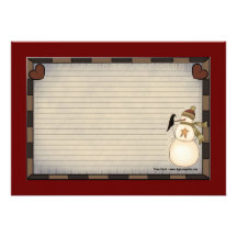 Country Christmas Recipe Cards Personalized Invites