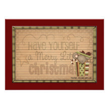 Country Christmas Recipe Cards Invitations