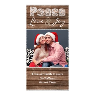 Country Christmas Rustic Lace Flat Photo Card