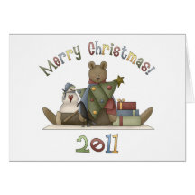 Country Christmas Teddy Bear 2011 Tees, Gifts Greeting Cards