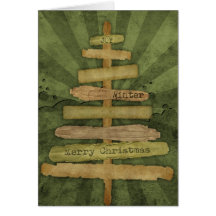 Country Christmas Tree Christmas Card