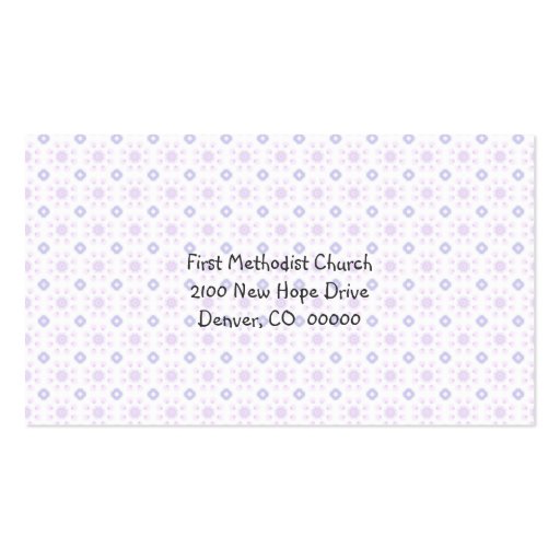 Country Church Daycare Business Card (back side)
