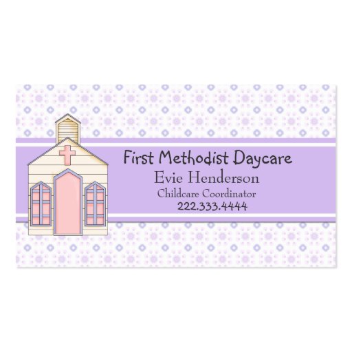 Country Church Daycare Business Card (front side)