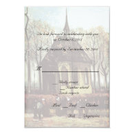 Country church wedding RSVP cards Invitation