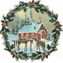 COUNTRY CHURCH & WREATH by SHARON SHARPE photo sculptures
