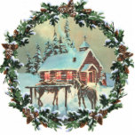 COUNTRY CHURCH &amp; WREATH by SHARON SHARPE Photo Sculpture