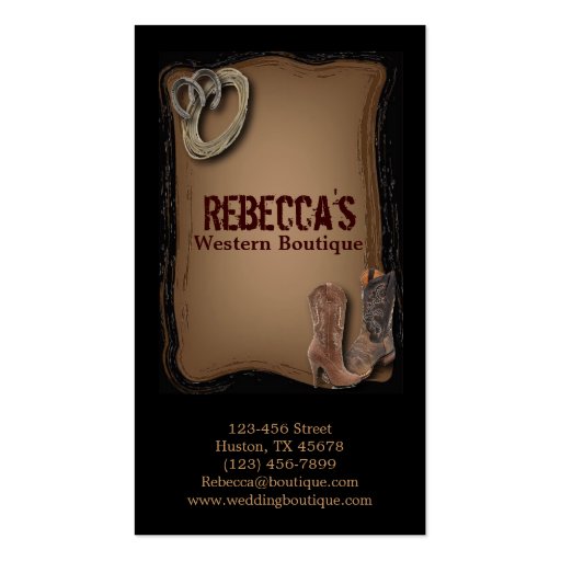 Country Cowboy Boots Western vintage Business Card