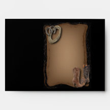 Country Cowboy Boots Western Wedding Envelope