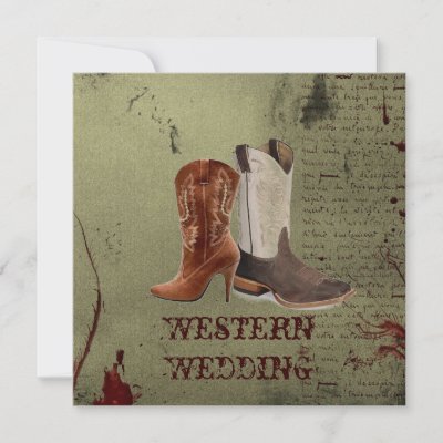 Country Cowboy Boots Western Wedding Invitation by ThemeWeddingBoutique