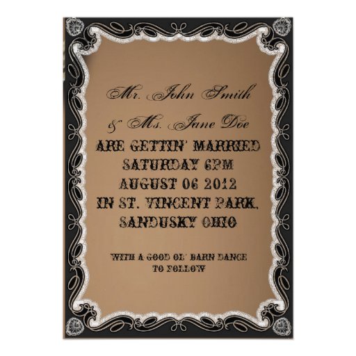 Country Cowboy Boots Western Wedding Invitation