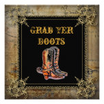 Country Cowboy Boots Western Wedding Invitation