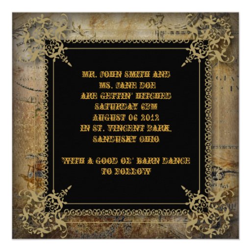Country Cowboy Boots Western Wedding Invitation