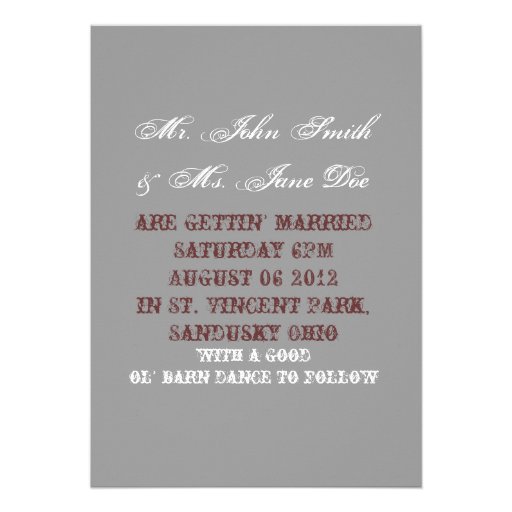 Country Cowboy Boots Western Wedding Invitation