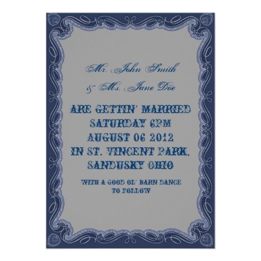 Country Cowboy Boots Western Wedding Invitation