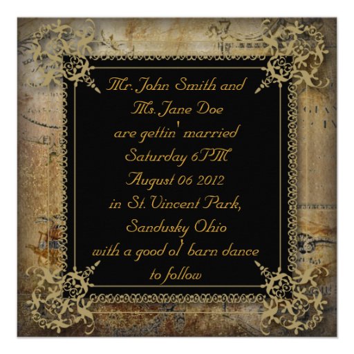 Country Cowboy Boots Western Wedding Invitation