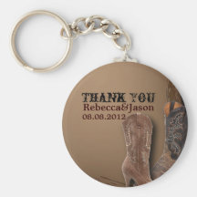 Country Cowboy Boots Western Wedding Key Chains