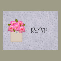 Country Crock Of Peonies Reception RSVP invitations