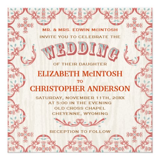 Country Cross Wedding Invitation