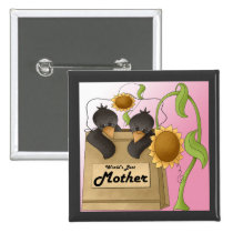 Country Crow Best Mother Buttons buttons