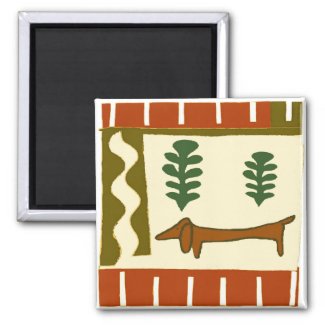Country Dachshund magnet
