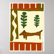 Country Dachshund Poster