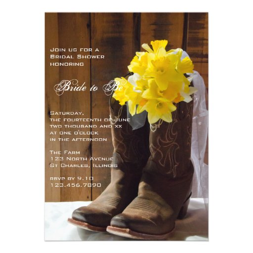 Country Daffodils Bridal Shower Invitation