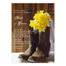 Country Daffodils Wedding Invitation
